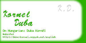 kornel duba business card