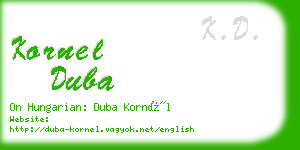 kornel duba business card